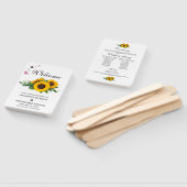 Éventail Programme de mariage aux tournesols rustiques et p (Non-assemblé)