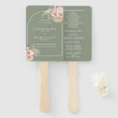 Éventail Programme de mariage avec arche en herbe de pampa  (Devant et derrière)