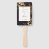 Éventail Programme de mariage avec composition florale méta (Devant)