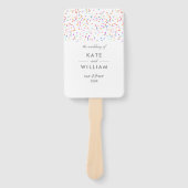 Éventail Programme de mariage avec confettis arc-en-ciel co (Devant)