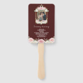 Éventail Programme de mariage avec des fleurs écloses pouss (Dos)