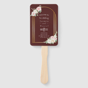 Éventail Programme de mariage avec des fleurs écloses pouss