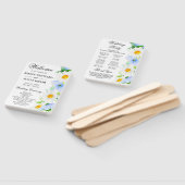 Éventail Programme de mariage avec des marguerites et des f (Non-assemblé)
