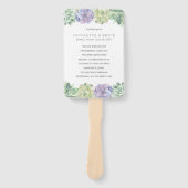 Éventail Programme de mariage avec des succulentes vertes e (Devant)