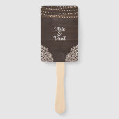 Éventail Programme de mariage avec guirlande de bois marron (Devant)