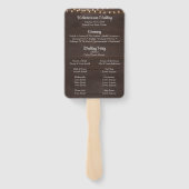 Éventail Programme de mariage avec guirlande de bois marron (Dos)