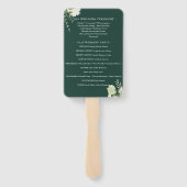 Éventail Programme de mariage avec guirlande florale émerau (Dos)