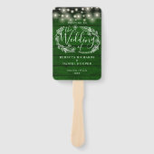 Éventail Programme de mariage avec guirlande florale verte (Devant)