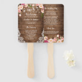 Éventail Programme de mariage avec guirlande lumineuse flor (Devant et derrière)