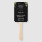 Éventail Programme de mariage avec guirlandes florales et v (Dos)