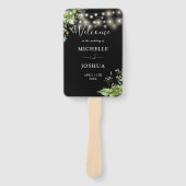 Éventail Programme de mariage avec guirlandes florales et v (Devant)