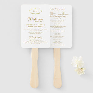 ÉVENTAIL PROGRAMME DE MARIAGE AVEC MONOGRAMME CHIC ET CALLI