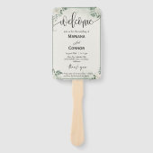 Éventail Programme de mariage avec timeline écriture verdur (Devant)