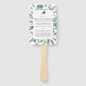 Éventail Programme de mariage avec verdure d'eucalyptus et (Devant)