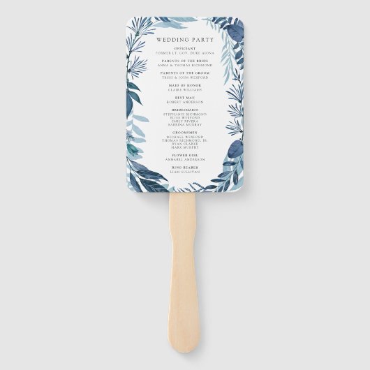 Éventail Programme de mariage Azure sauvage (Dos)