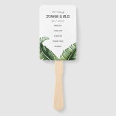 Éventail Programme de mariage Banana Leaf du milieu du sièc (Devant)