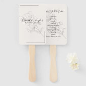 Éventail Programme de mariage Beige Elegance (Devant et derrière)