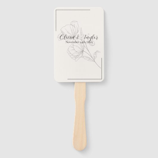 Éventail Programme de mariage Beige Elegance (Devant)