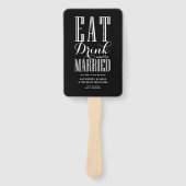 Éventail Programme de mariage Black Eat Drink and Be Marrie (Devant)