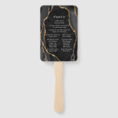 Éventail Programme de mariage Black & Gold Agate (Dos)