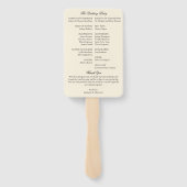 Éventail Programme de mariage Black & Ivory Old Money Itiné (Dos)