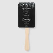 Éventail Programme de mariage Black & White Hanging Lights (Devant)