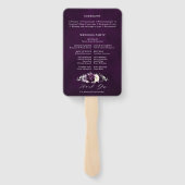 Éventail Programme de mariage blanc d'aubergine de prune vi (Dos)
