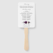 Éventail Programme de mariage blanc d'aubergine de prune vi (Dos)