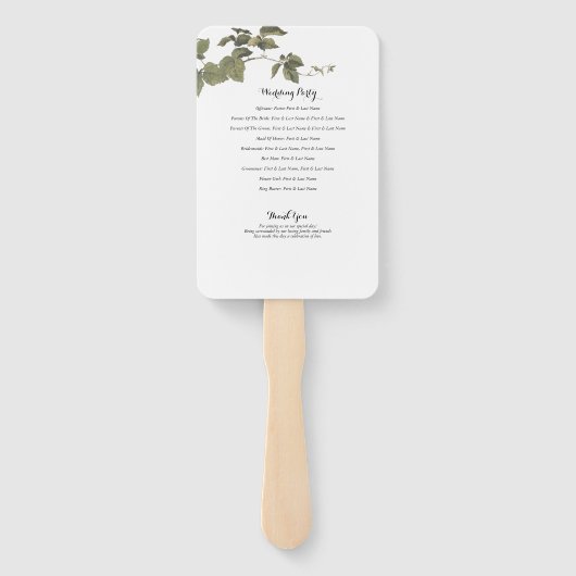 Éventail Programme de mariage blanc d'Halloween gothique (Dos)