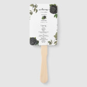 Éventail Programme de mariage blanc d'Halloween gothique (Devant)