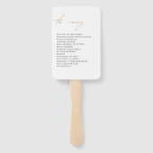 Éventail Programme de mariage blanc simple Ventilateur manu (Dos)