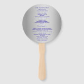 Éventail Programme de mariage bleu argenté (Dos)