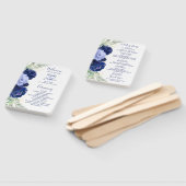 Éventail Programme de mariage bleu floral (Non-assemblé)