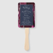 Éventail Programme de mariage bleu marine argenté de Bourgo (Devant)