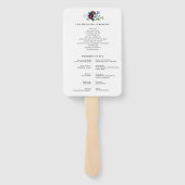 Éventail programme de mariage bleu roux (Dos)