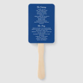 Éventail Programme de mariage bleu royal (Dos)