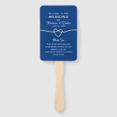 Éventail Programme de mariage bleu royal (Devant)
