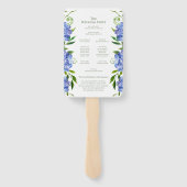 Éventail Programme de mariage Blue Hydrangeas Ventilateur à (Dos)
