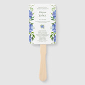 Éventail Programme de mariage Blue Hydrangeas Ventilateur à (Devant)