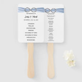 Éventail Programme de mariage Blue Infinity Fans (Devant et derrière)