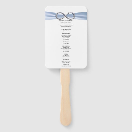 Éventail Programme de mariage Blue Infinity Fans (Dos)