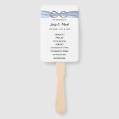 Éventail Programme de mariage Blue Infinity Fans (Devant)