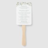 Éventail Programme de mariage bohème aux feuilles d'eucalyp (Dos)