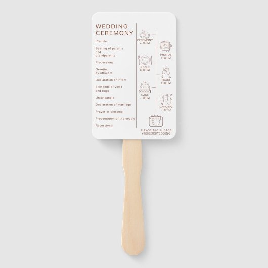 Éventail Programme de mariage Boho en terre cuite moderne E (Dos)