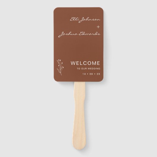 Éventail Programme de mariage Boho en terre cuite moderne E (Devant)