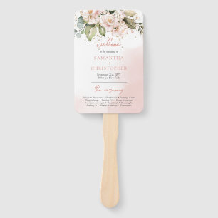Éventail Programme de mariage Boho moderne Ventilateur Blus