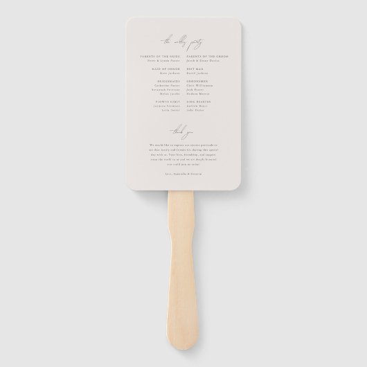 Éventail Programme de mariage botanique (Dos)