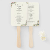 Éventail Programme de mariage botanique (Devant et derrière)