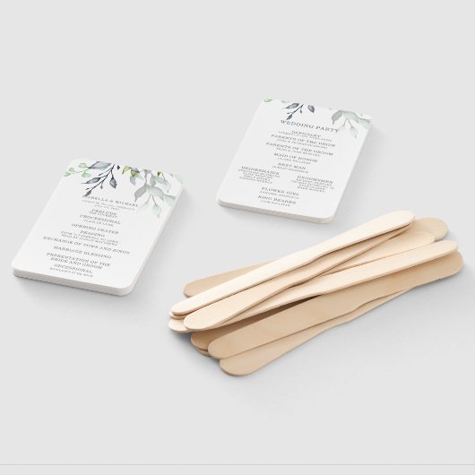 Éventail Programme de mariage botanique (Non-assemblé)