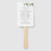 Éventail Programme de mariage botanique à feuilles d'eucaly (Dos)